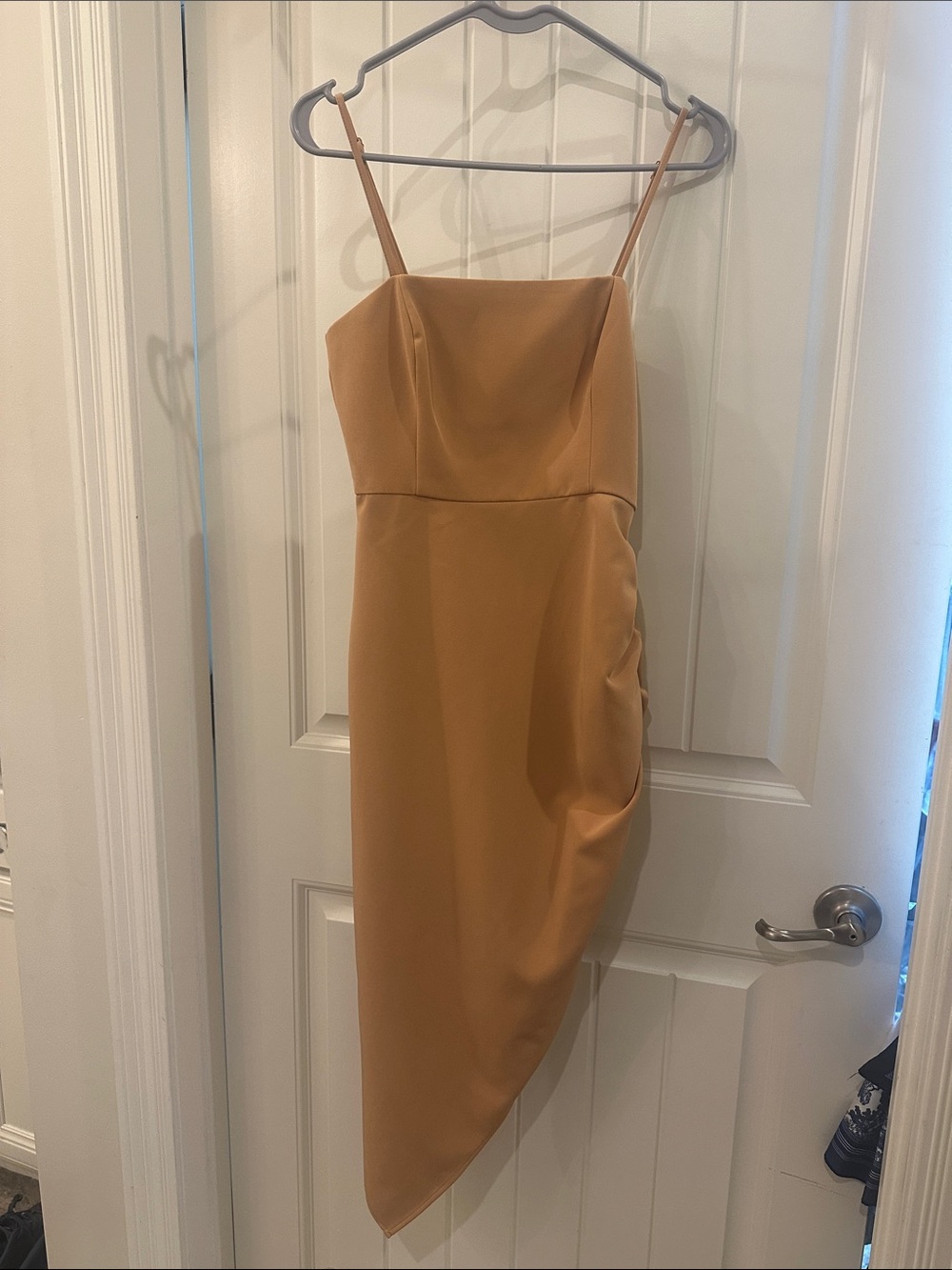 Gianni Bini Camel Asymmetrical Slip Dress
